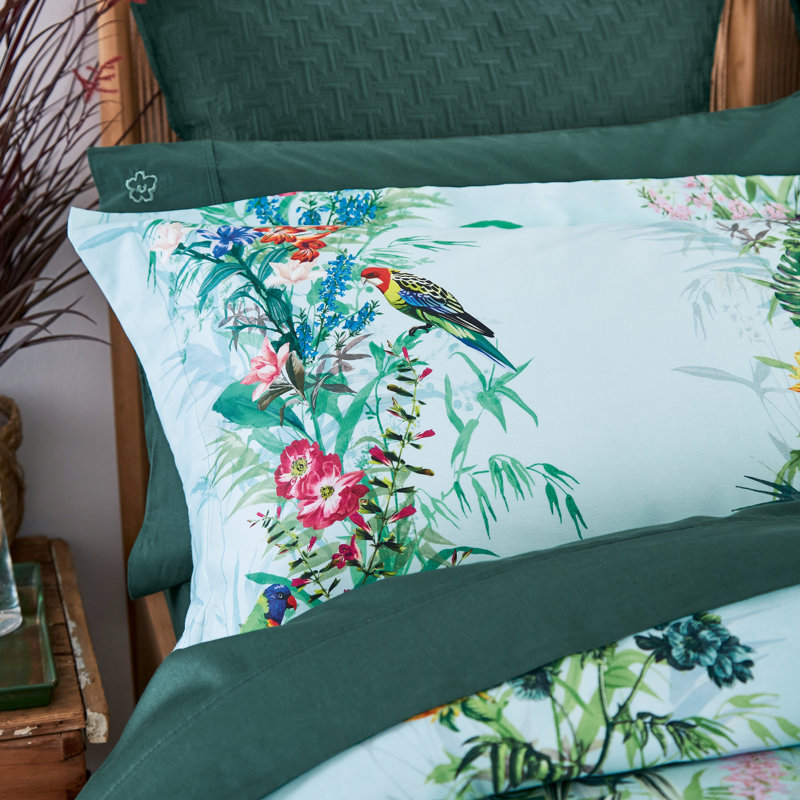 Magnolia Art Bedding Set, Queen Comforter + 2 Standard Shams