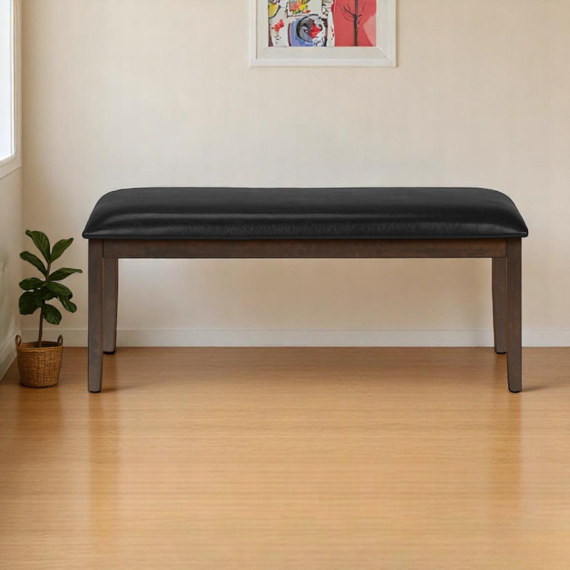 Banc rembourré en similicuir Maiden H 20,07 po x l 47,21 po x P 15,87 po