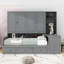 Lit de jour en bois avec poste de travail intégré, grandes tablettes de rangement et disposition personnalisable-427163637-427163634