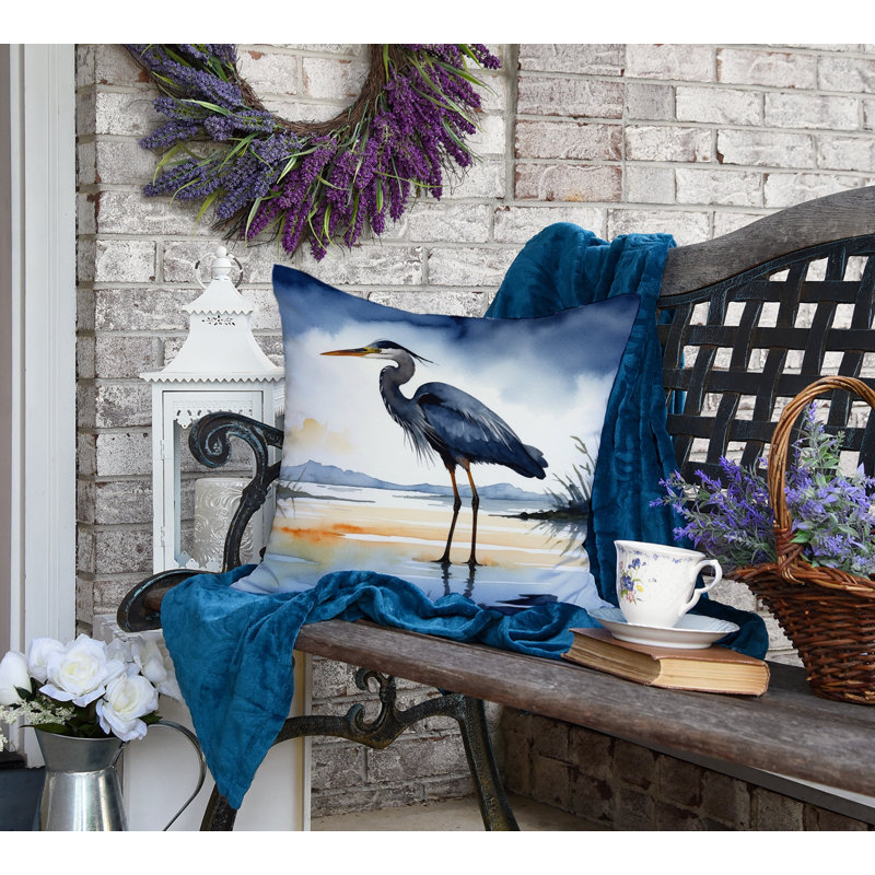 Coussin Blue Heron, Carré 18 po