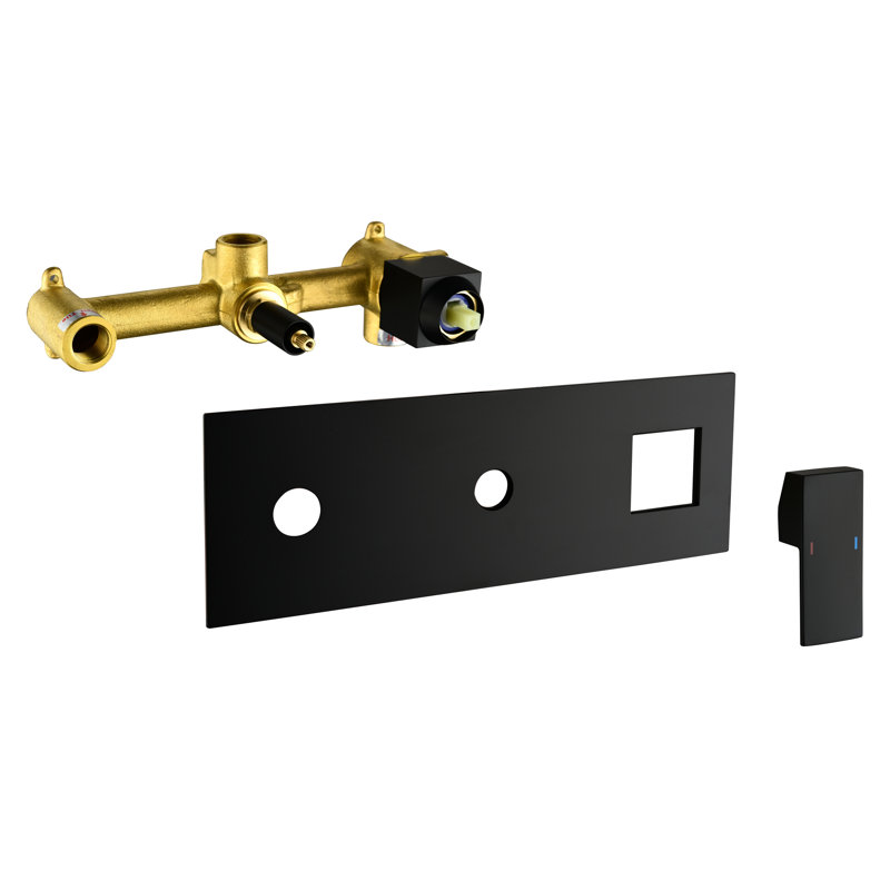 Matte Black Bathroom Shower Faucet - 10" Rainfall Head With Handheld , Rain Mixer & Handheld, Luxury Rain, Brass
