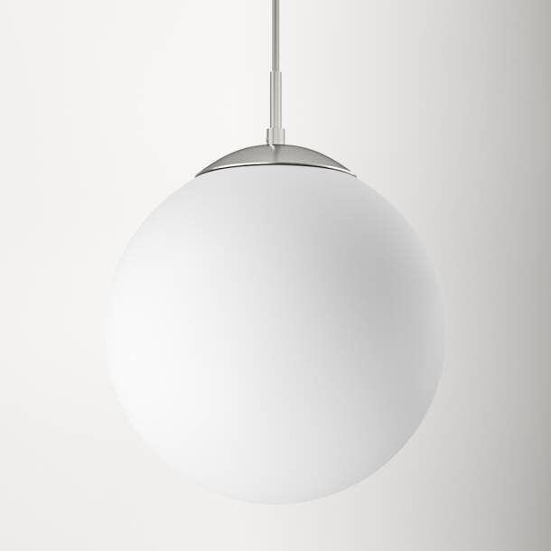 Drake Single Light Glass Steel Dimmable Pendant & Reviews | AllModern