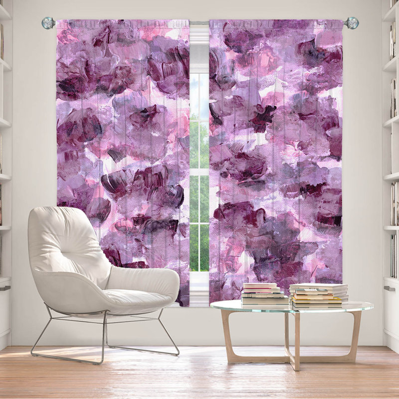 Rideau en polyester, L 40 po x L 61 po, Rose / mauve