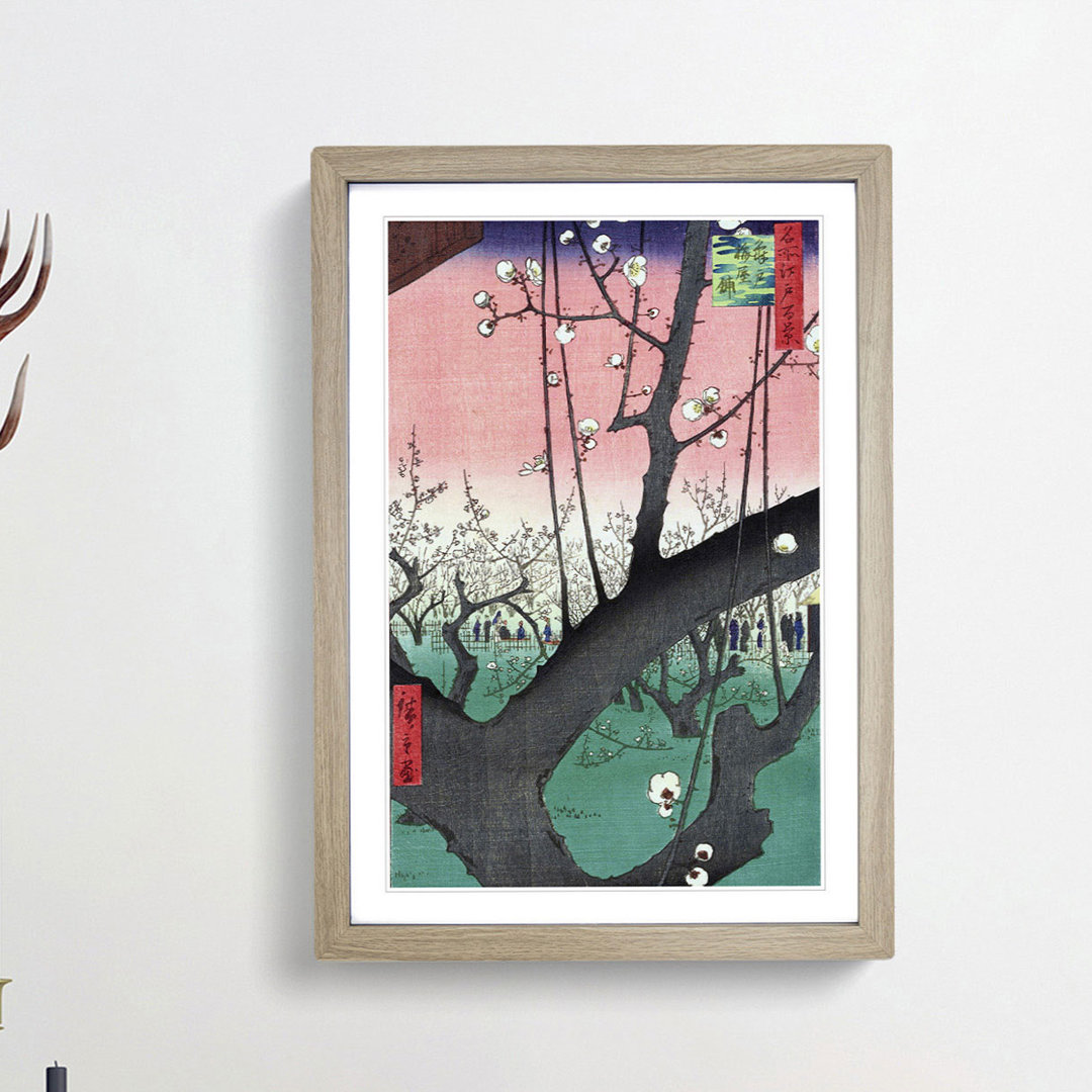 Plum Garden in Kameido by Utagawa Hiroshige - Picture Frame Painting Print