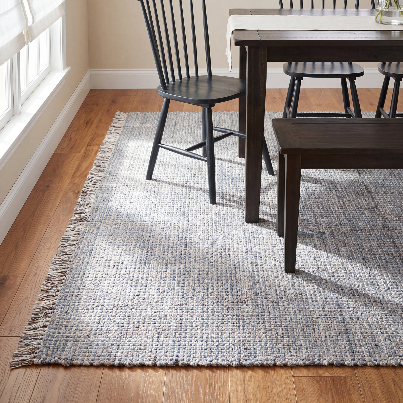 Viewcrest Hand-Woven Aqua Geometric Rug, Rectangle 10' x 14'
