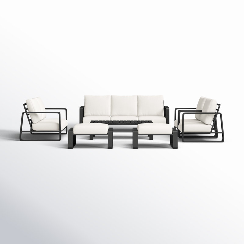 Leanna Aluminum 7 Piece Outdoor Seating Group with Cushions