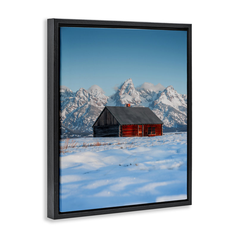 Cadre flottant In The Shadow Of The Tetons, design par Jared Kreiss, H 21 po x l 17 po, Cadre flottant noir de jais