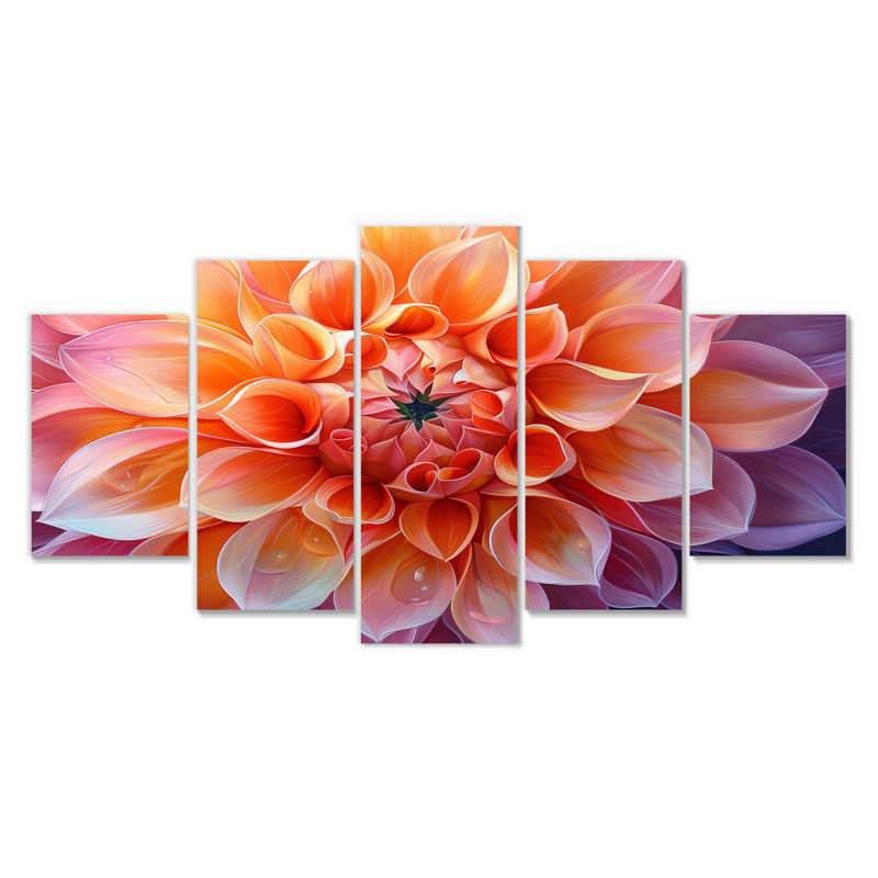 Dahlia rayonnant jaune et jaune II - ensemble d'art mural Dahlia