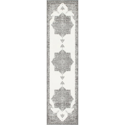 Tapis gris de style oriental Walmoor