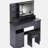 41" Large Size Left Drawer Desktop Vanity Table+Cushioned Stool Dresser Set, 2 AC+2 USB Power Station, Hair Dryer Stand, Extra Large Touch Control LED Mirror, 3-color Switch, EPA, GCC, UL Certificate-1946501319