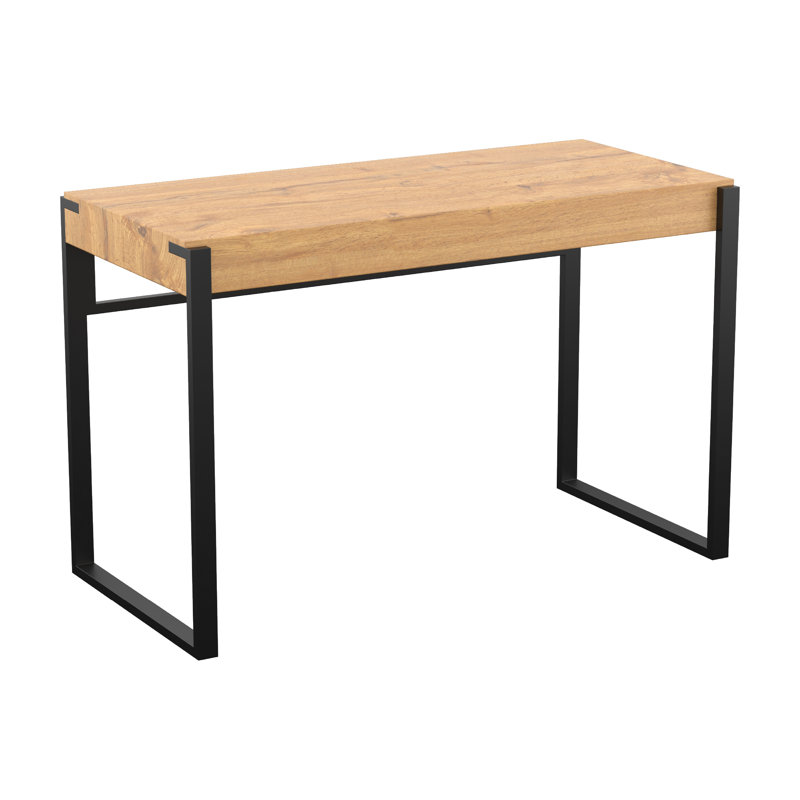 Celestial Metal Base Writing Desk, Light Wood