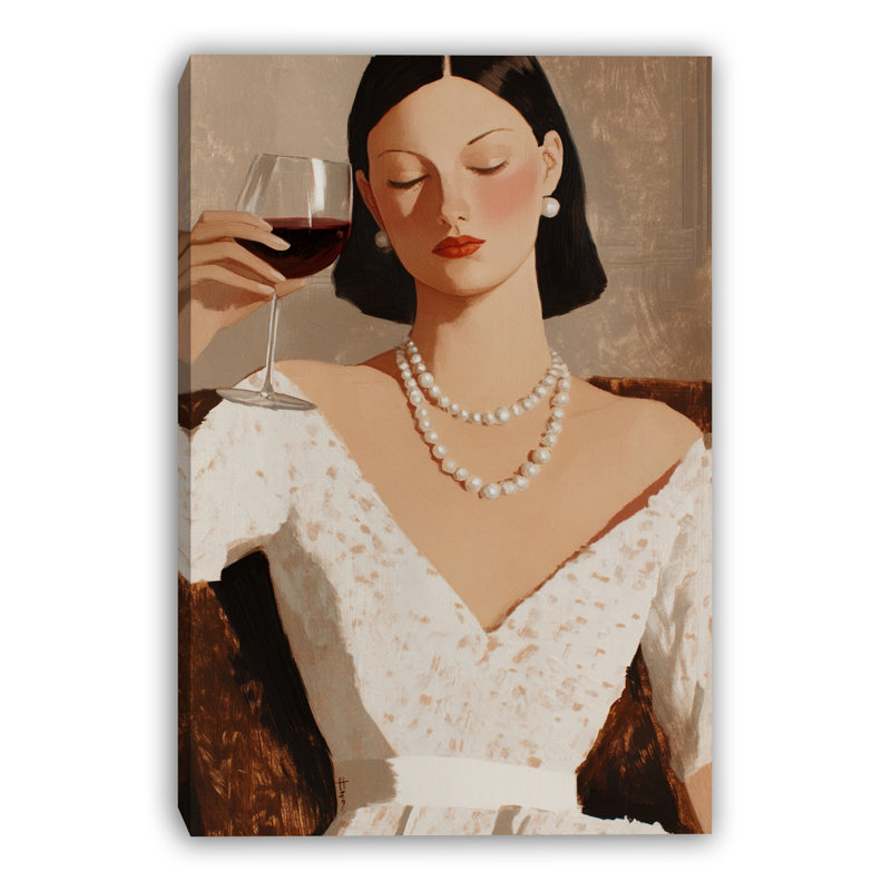 Quiet Red Reflection Wrapped Canvas Wall Art, 40"H x 30"W x 1.5"D