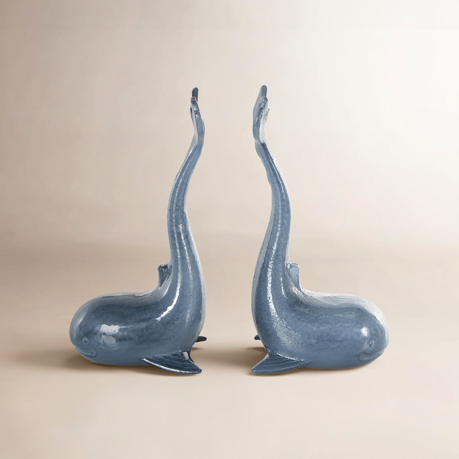 Metal Dolphin Decorative Bookends