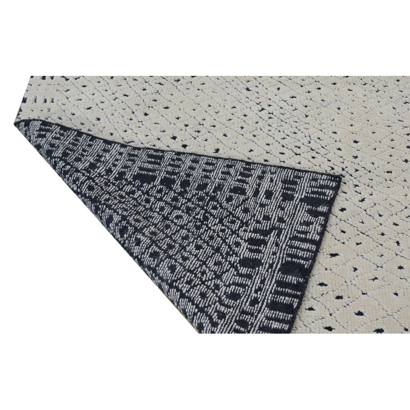 Tapis gris en laine noué à la main, Rectangle 6 pi x 9 pi