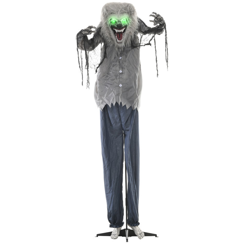 Halloween squelette loup-garou animatronique avec yeux lumineux