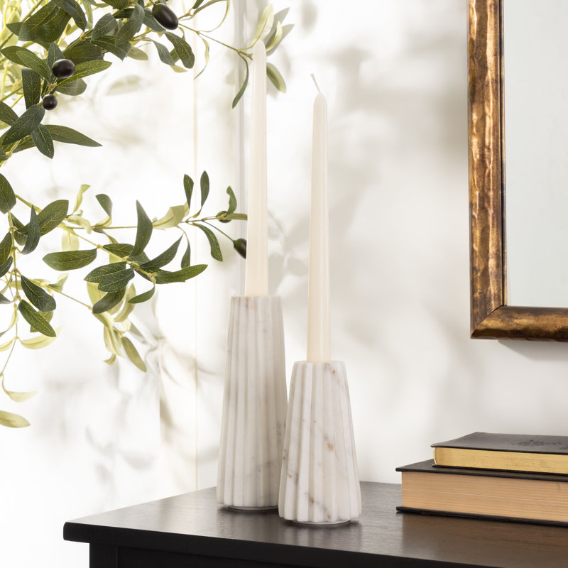 Ensemble de porte-bougie Cole and Grey, Blanc