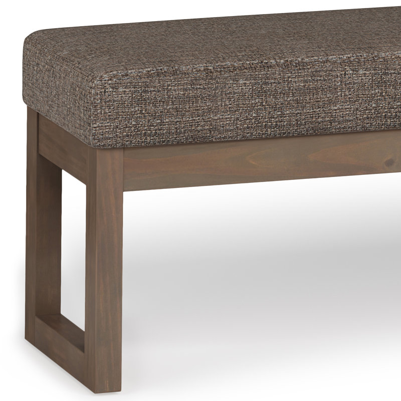 Milltown Mink Brown Tweed Fabric Upholstered Bench