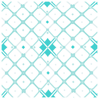 Édredon turquoise à motif de treillis
