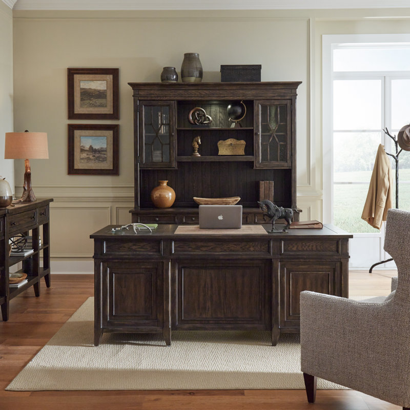 Ensemble de bureau de direction 5 pièces avec huche et éclairage tactile Trelawny