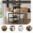 3-Tier Kitchen Island Storage Cabinet - 42" Multifunctional Microwave Stand with Open Shelves and Side Hooks, Kitchen Utility Table