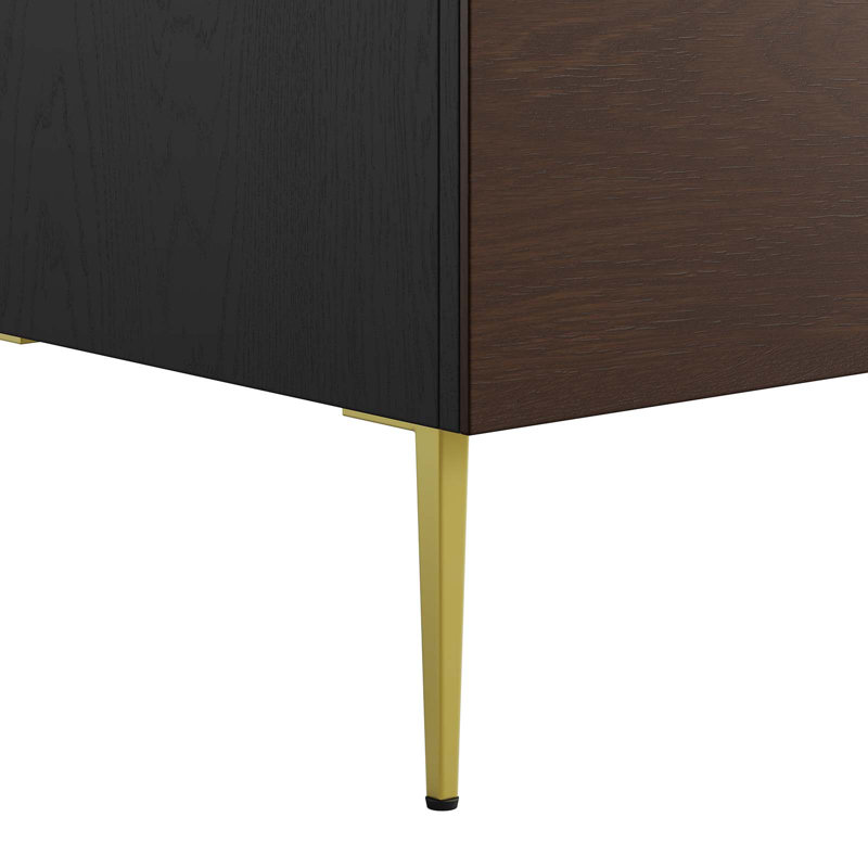 Alchemist 24" Black and Gold Oak Veneer Bathroom Vanity Cabinet