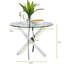 Tierra Modern Metal & Glass Round Dining Table Set with 4 Quilted Faux Leather Chairs-102126480