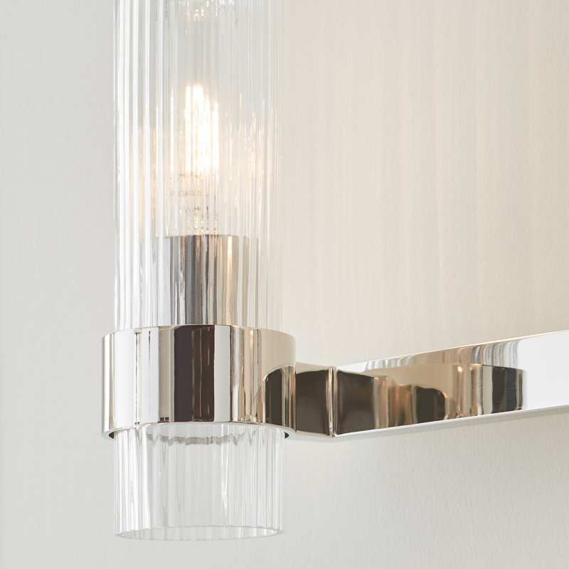 Éclairage de salle de bain à 3 lumières à intensité variable Bridgwater par Chapman & Myers, Nickel poli