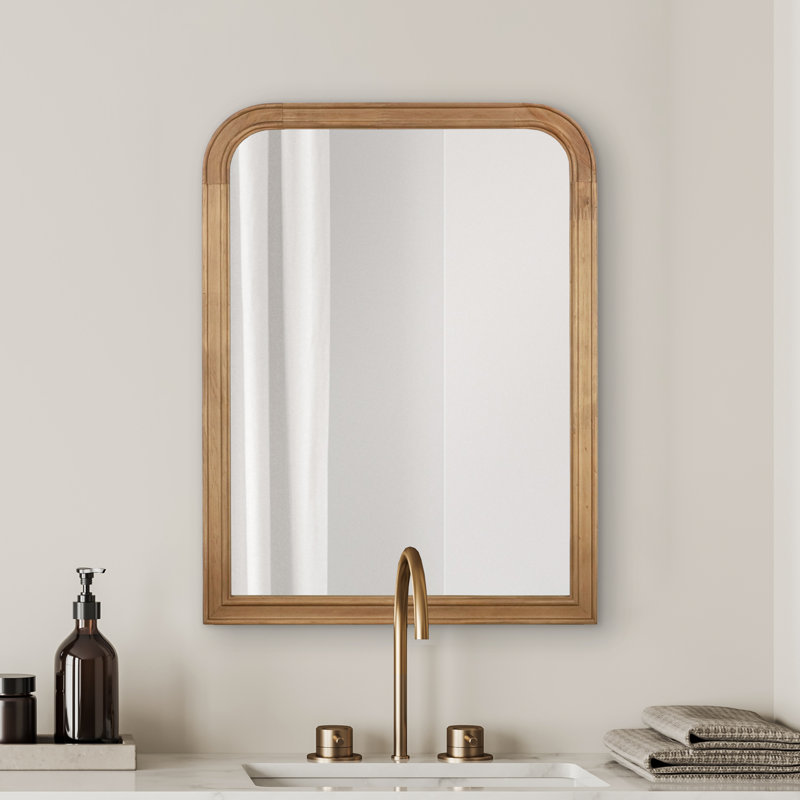 Ancell Solid Wood Mirror, 24" x 18", Natural Wood