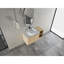 Meuble-lavabo mural 42 po avec lavabo d'art en céramique et 1 tablette de rangement, 2 portes à fermeture douce, emballage KD, contreplaqué