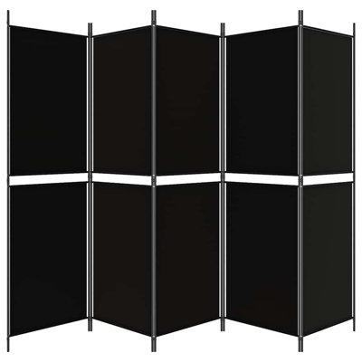 Paravent 5 panneaux à panneaux pliable noir 98,4 x 70,9 po style moderne