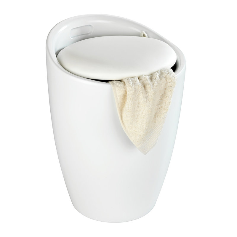 Candy Plastic Laundry Hamper, White