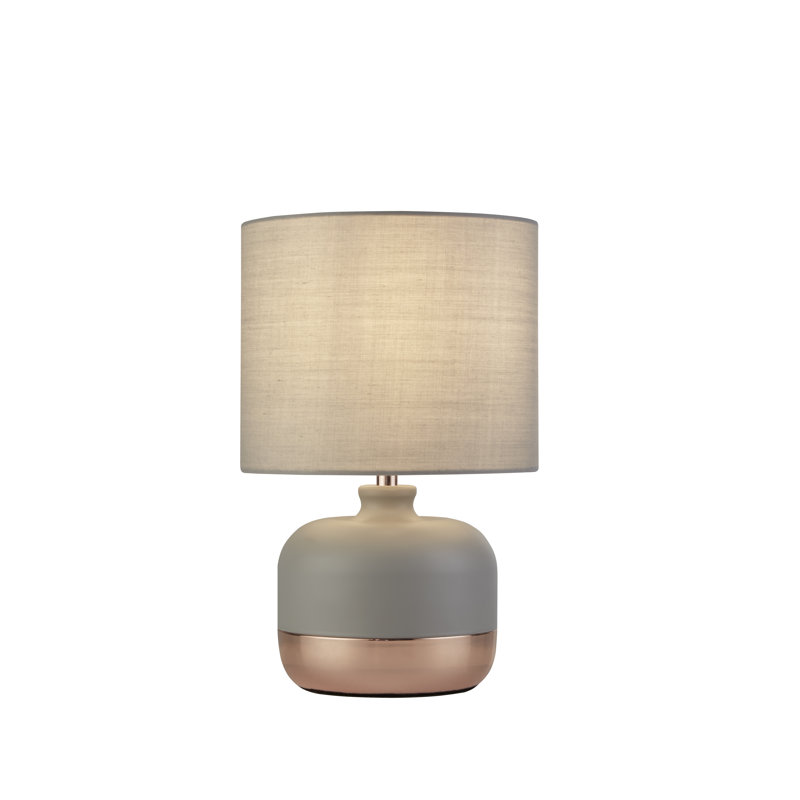 Meola Metal Table Lamp, Grey, Grey/Copper