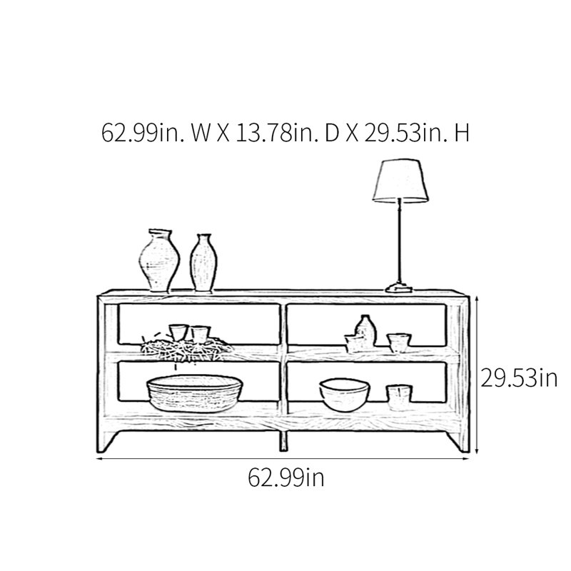 Somerdale, 29.53" H x 62.99" W x 13.78" D