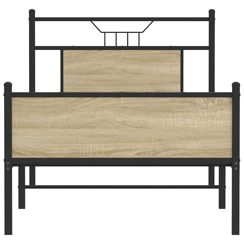 Bed Frame Without Mattress Engineered Wood, Sonoma Oak, European Single (90 x 200cm)