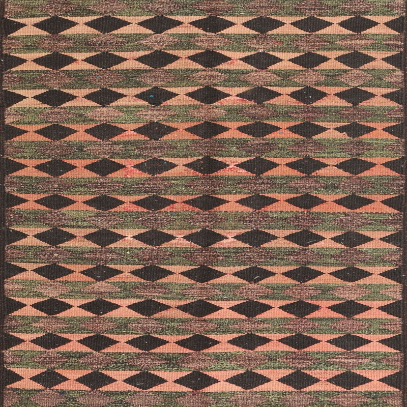 Tapis contemporain noir / beige / brun, Carré 7 pi