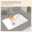 Comptoir de meuble-lavabo en pierre reconstituée de 42 po x 22 po avec lavabo droit et comptoir en faux pierre avec dosseret de 4 po pour salle de bain Mordern en marbre gris moucheté 