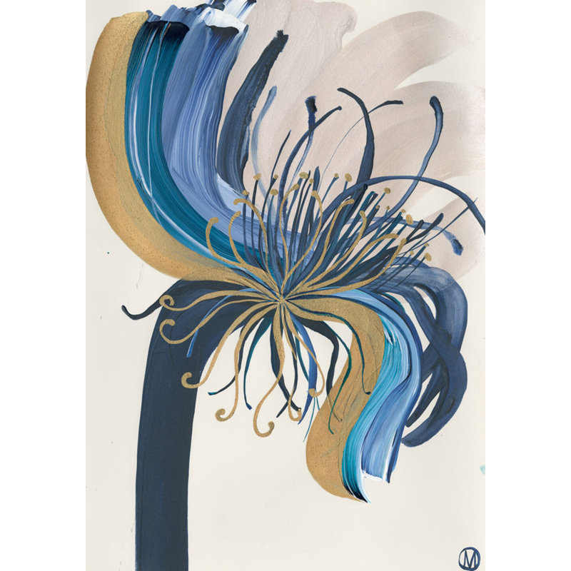 Blue 1 Print by Morlock, Jody, Gold Framed, 49" H x 36" W