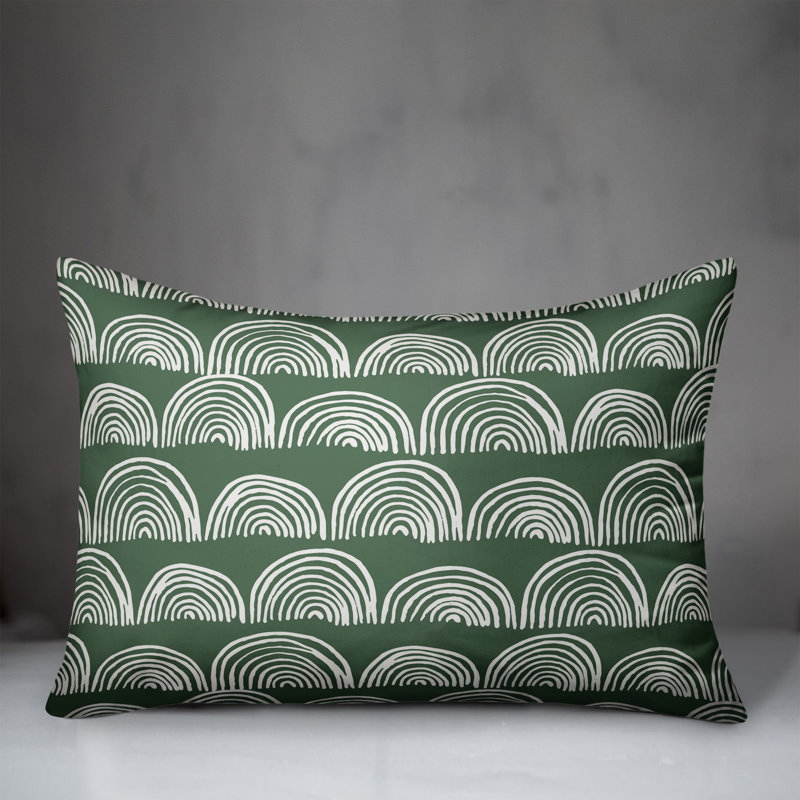 Abstract Outdoor Throw Pillow, Green