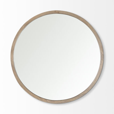 Miroir rond en bois massif Carper