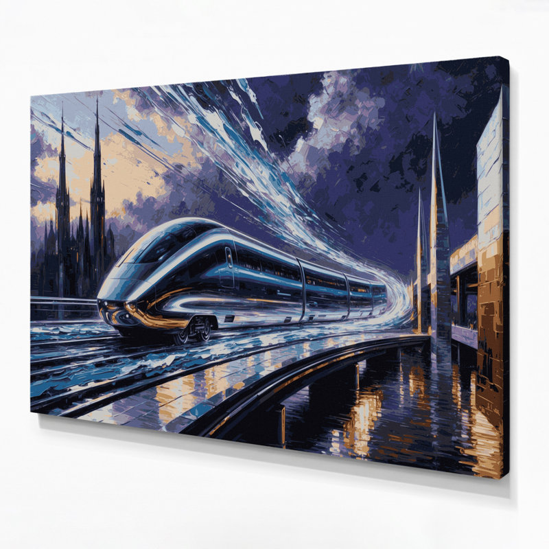 Art mural sur toile lévitation magnétique Sci Fi, H 11 po x l 14 po