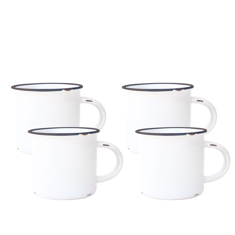 Canvas Home Tinware Stoneware Coffee Mug 16oz, Slate Rim