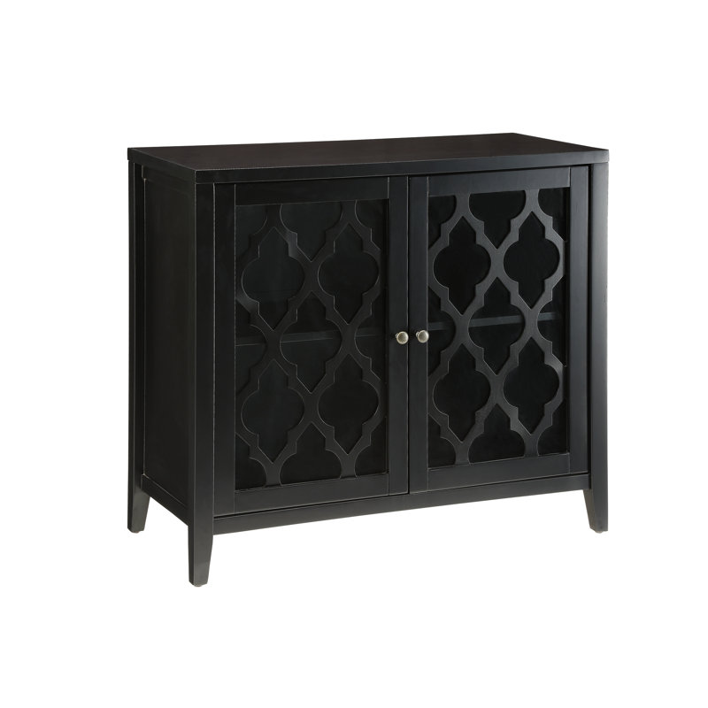 Console élégante avec finition noire avec tablette pour un salon luxueux élégant en noir, options de rangement pratiques