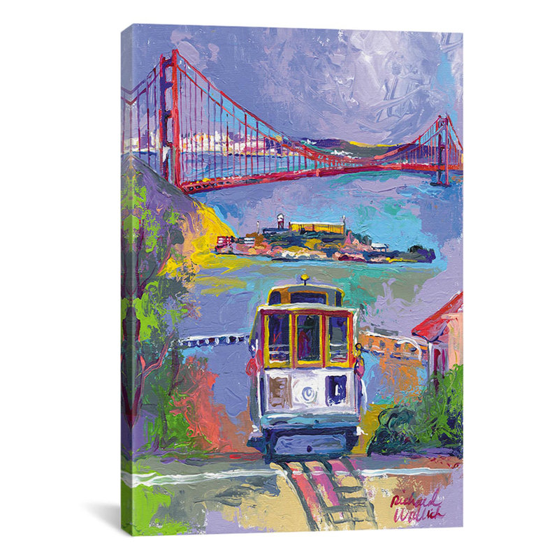 "San Francisco" par Richard Wallich, reproduction d'art sur toile, H 40 po x l 26 po x P 1,5 po, Pas de tapis, Toile tendue