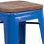Tabouret de bar en métal sans dossier de 30 po de hauteur avec siège carré en bois Margherite-58202624-58202620