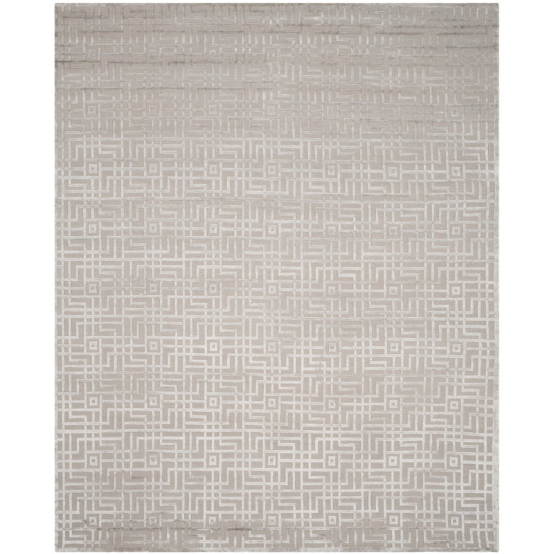 Tibetan Hand-Knotted Gray Area Rug, Rectangle 6' x 9'