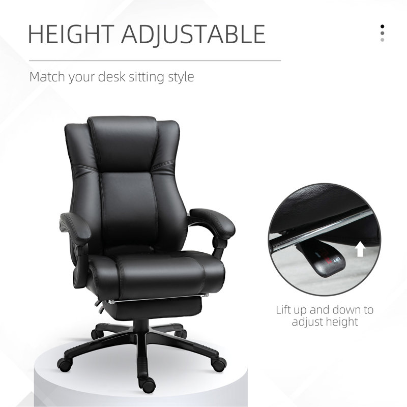 Black High Back Leather Swivel Executive Office Chair