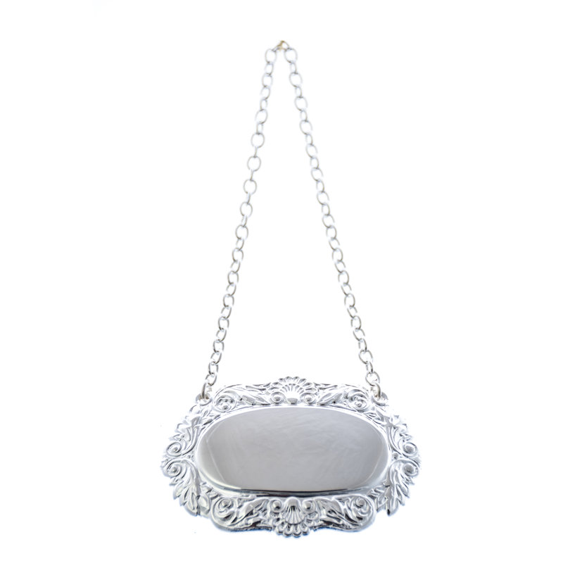Decanter Label Shell and Scroll (Plain)