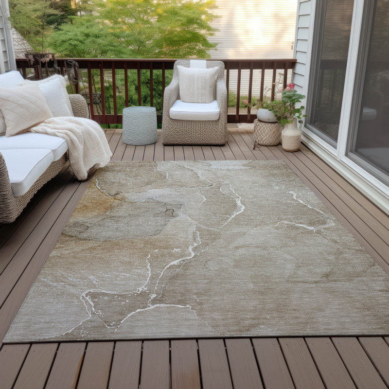 Abstract Indoor / Outdoor Rug, Rectangle 5' x 7'6"