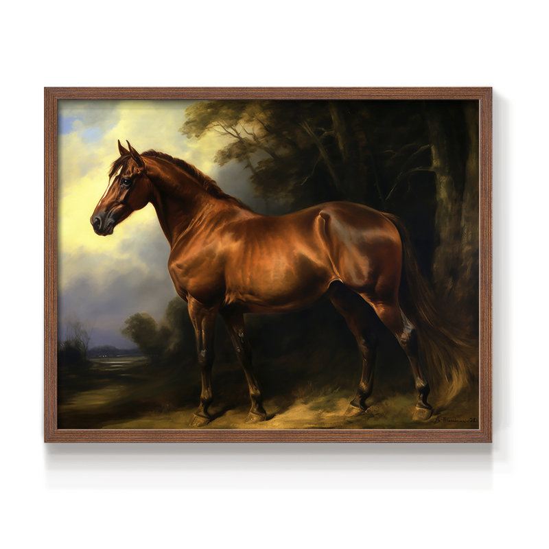 Faune - Collection LV - Reproduction encadrée - Restickable, H 11 po x l 14 po, Noyer