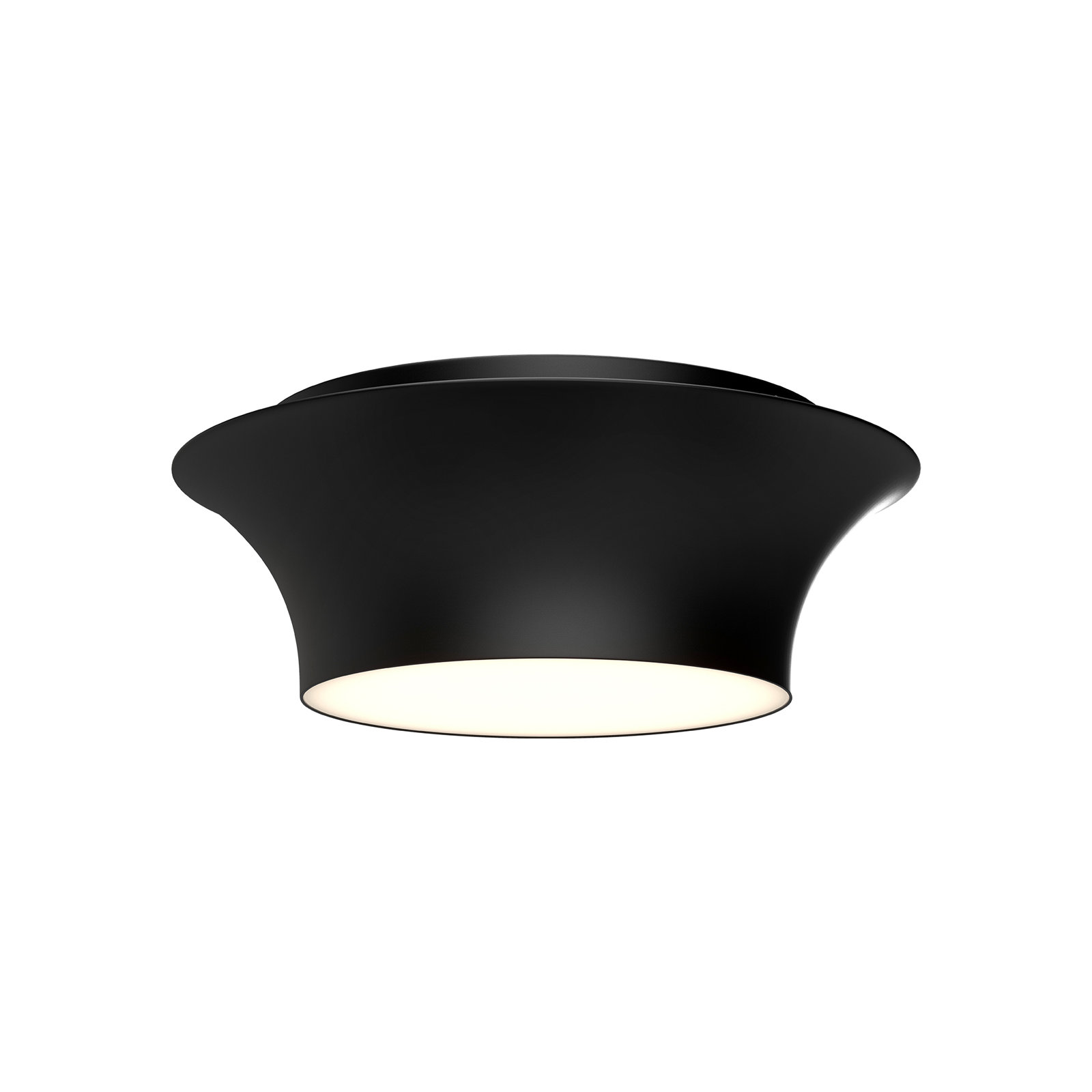 Alexia 2 Light Glass Flush Mount, 4.88" H x 13" W x 13" D, Matte Black